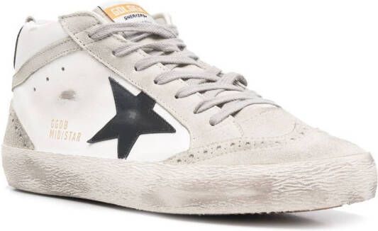 Golden Goose Mid Star sneakers met distressed-effect Wit