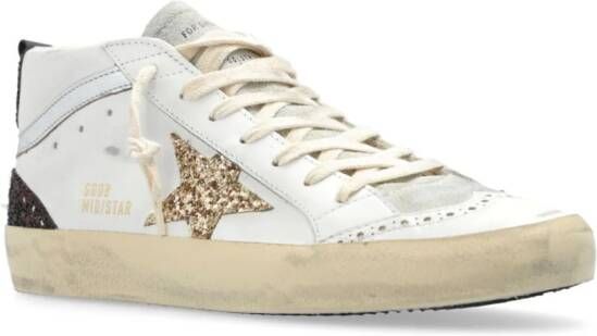 Golden Goose Mid Star sneakers met glitter Wit