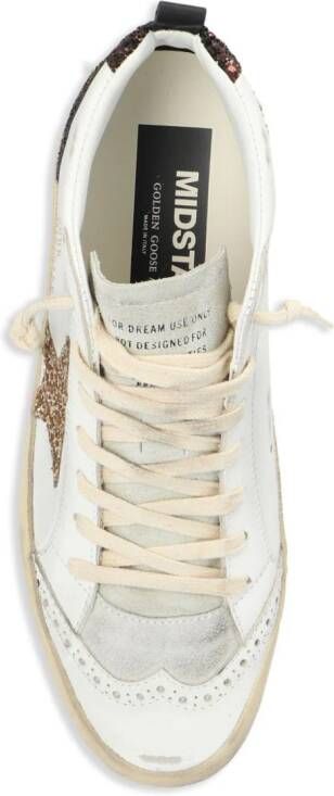 Golden Goose Mid Star sneakers met glitter Wit