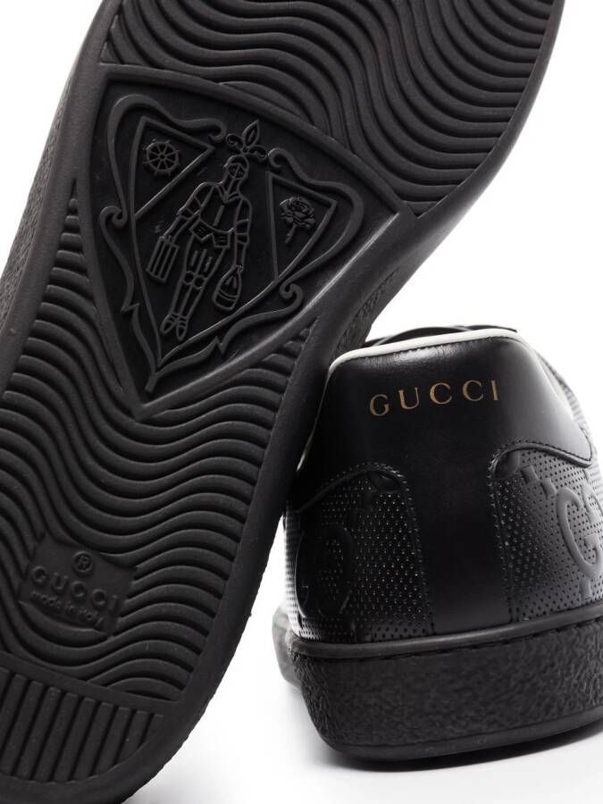 Gucci Ace sneakers met monogram-reliëf Zwart