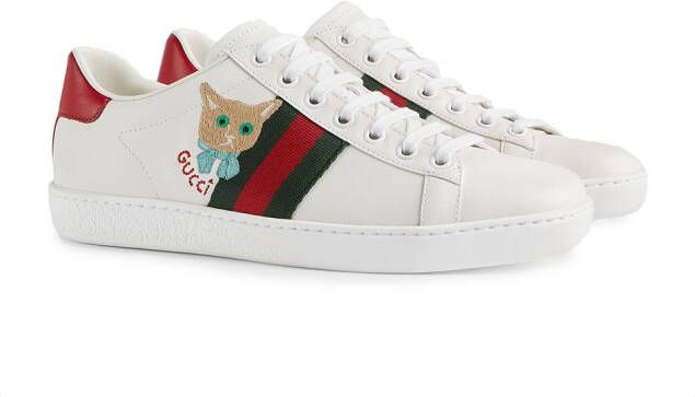 Gucci Ace sneakers met borduurwerk Wit