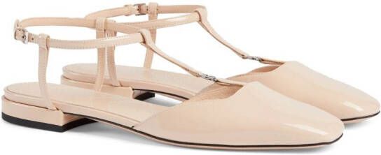 Gucci Double T leren ballerina's Roze