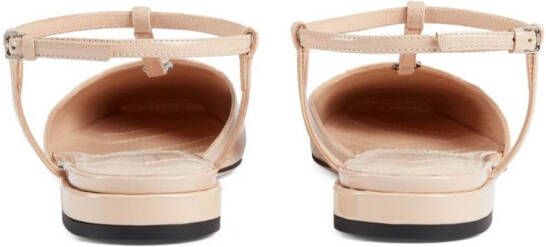 Gucci Double T leren ballerina's Roze