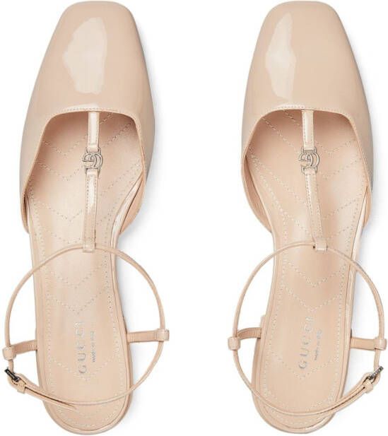 Gucci Double T leren ballerina's Roze