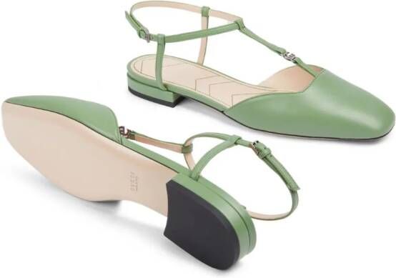 Gucci Ballerina's met vierkante neus Groen