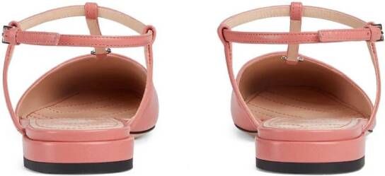 Gucci Double G ballerina's met vierkante neus Roze