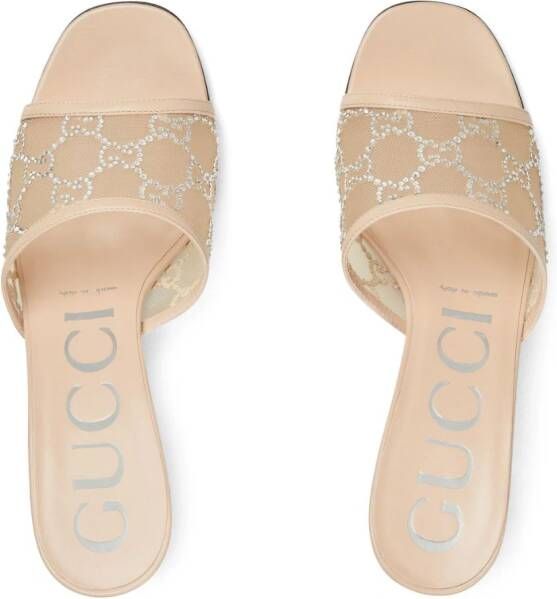 Gucci Muiltjes met stras Beige