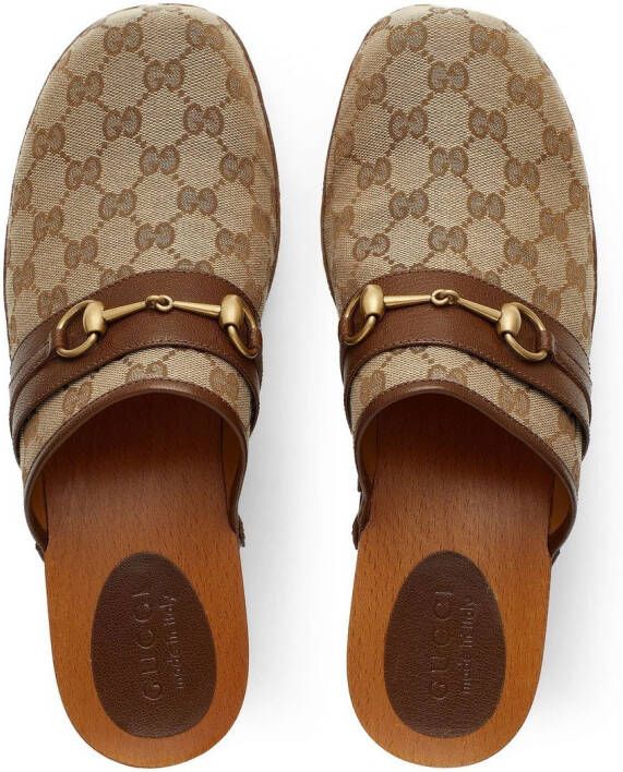 Gucci GG klompen met horsebit detail Bruin