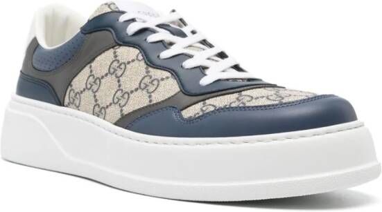 Gucci GG Supreme leren sneakers Blauw