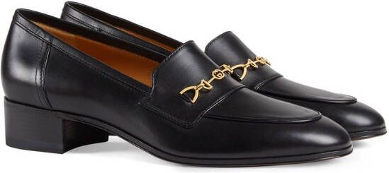 Gucci Horsebit loafers met blokhak Zwart