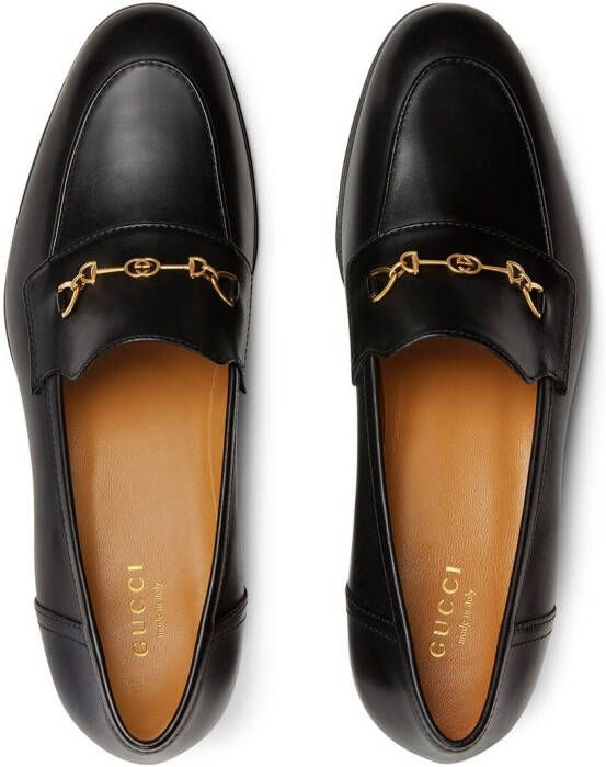 Gucci Horsebit loafers met blokhak Zwart