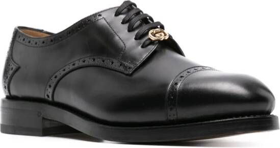 Gucci Brogues met GG plakkaat Zwart