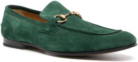 Gucci Jordaan loafers met horsebit detail Groen