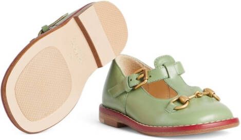 Gucci Kids Ballerina's met Horsebit-detail Groen