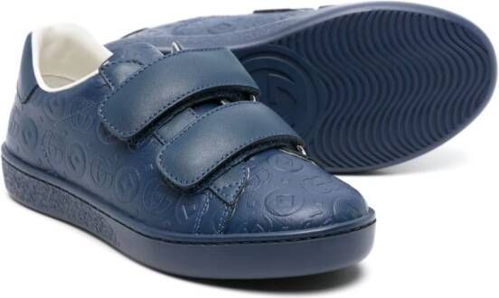 Gucci Kids Leren sneakers met GG-logo Blauw