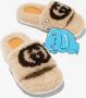 Gucci Kids Eileen slippers van imitatiebont Beige - Thumbnail 2