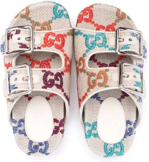 Gucci Kids GG sandalen met dubbele gesp Wit