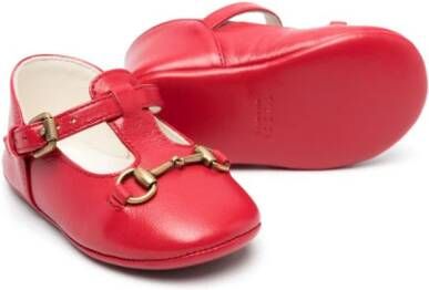 Gucci Kids Leren ballerina's Rood