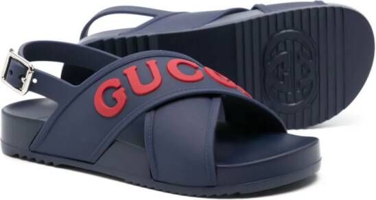 Gucci Kids Sandalen met logo Blauw