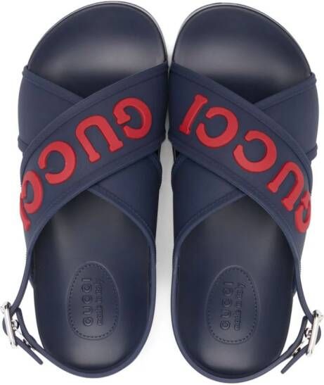 Gucci Kids Sandalen met logo Blauw