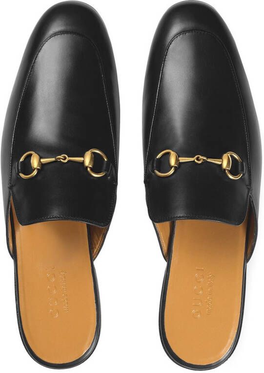 Gucci Horsebit leren slippers Zwart - Foto 4