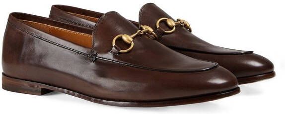 Gucci Jordaan leren loafers Bruin