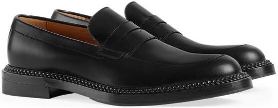 Gucci Leren penny loafers Zwart