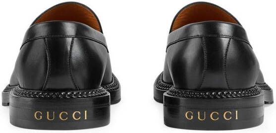 Gucci Leren penny loafers Zwart