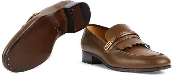 Gucci Loafers met franjes Bruin