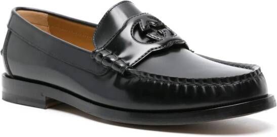 Gucci Leren loafers met GG-logo Zwart