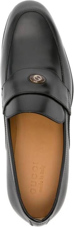 Gucci Leren loafers met GG-logo Zwart