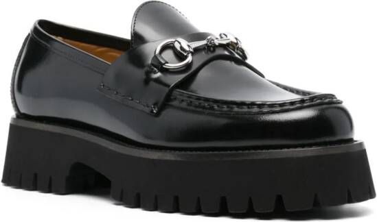 Gucci Leren loafers met horsebit detail Zwart