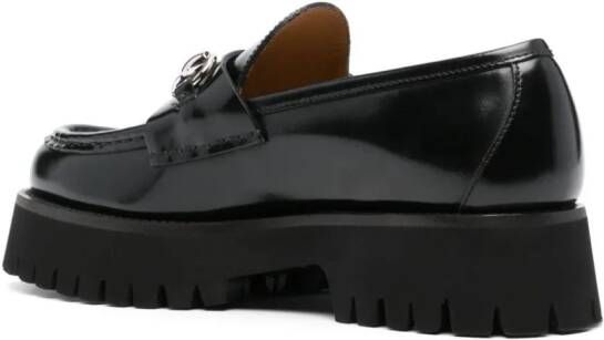 Gucci Leren loafers met horsebit detail Zwart