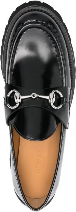 Gucci Leren loafers met horsebit detail Zwart