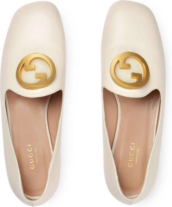 Gucci Loafers met logoplakkaat Wit