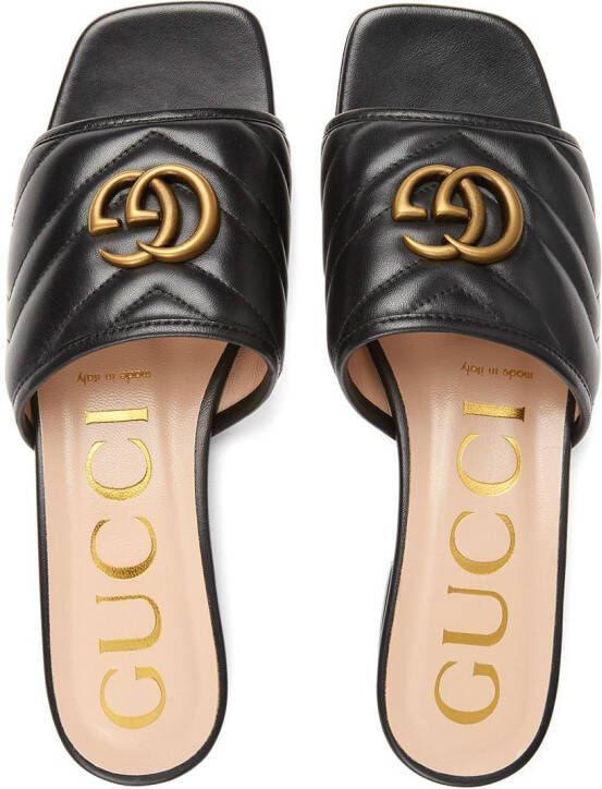 Gucci Marmont slippers met GG-logo Zwart