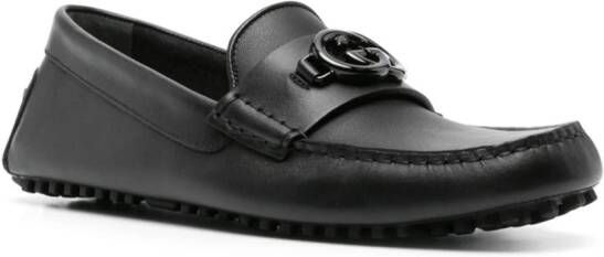 Gucci Leren loafers met GG-logo Zwart