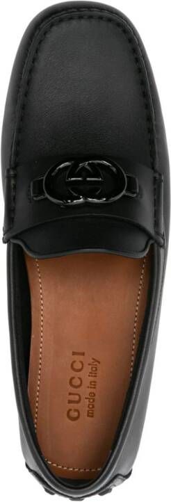 Gucci Leren loafers met GG-logo Zwart