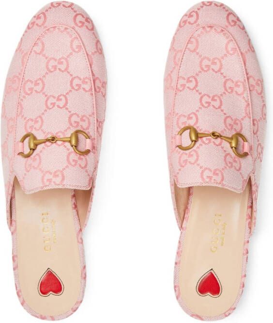 Gucci Princetown muiltjes met monogram Roze