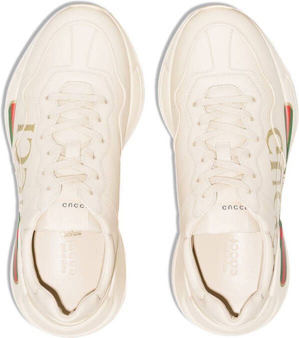 Gucci Rhyton leren sneakers Beige - Foto 5