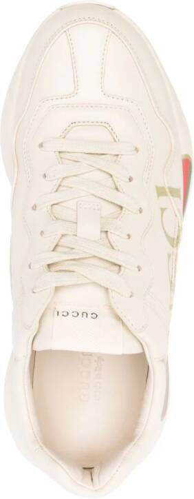 Gucci Rhyton leren sneakers Beige