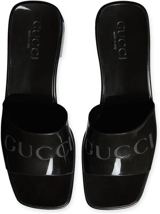 Gucci 60mm sandalen met logo-reliëf Zwart