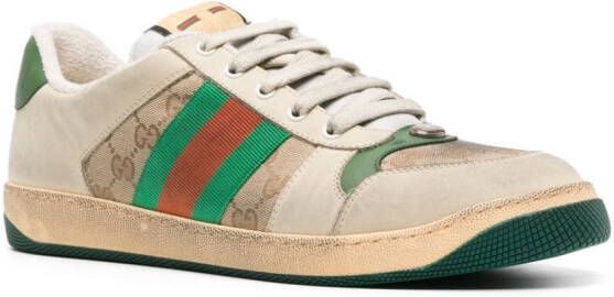 Gucci Screener leren sneakers Beige