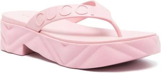 Gucci Teenslippers met plateauzool Roze