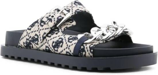 GUESS USA Fadey slippers met kettingdetail Blauw