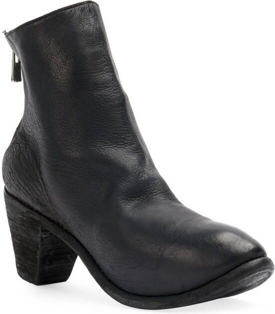 Guidi distressed heel boots Zwart