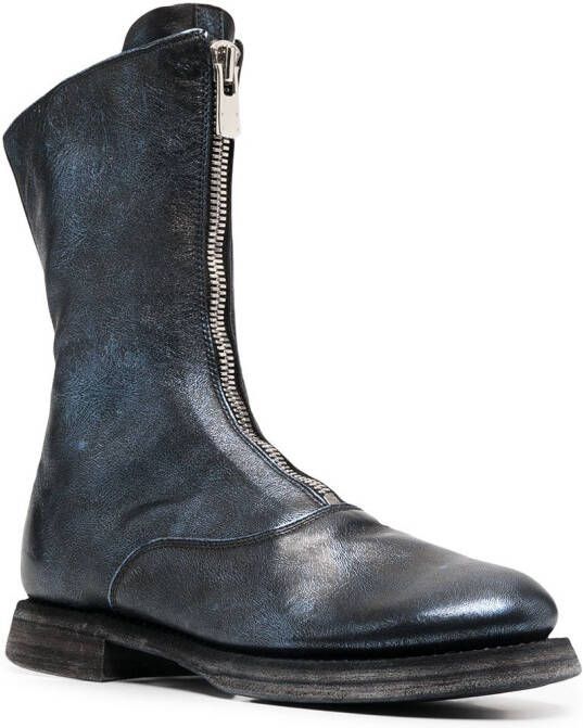 Guidi Enkellaarzen met rits Blauw