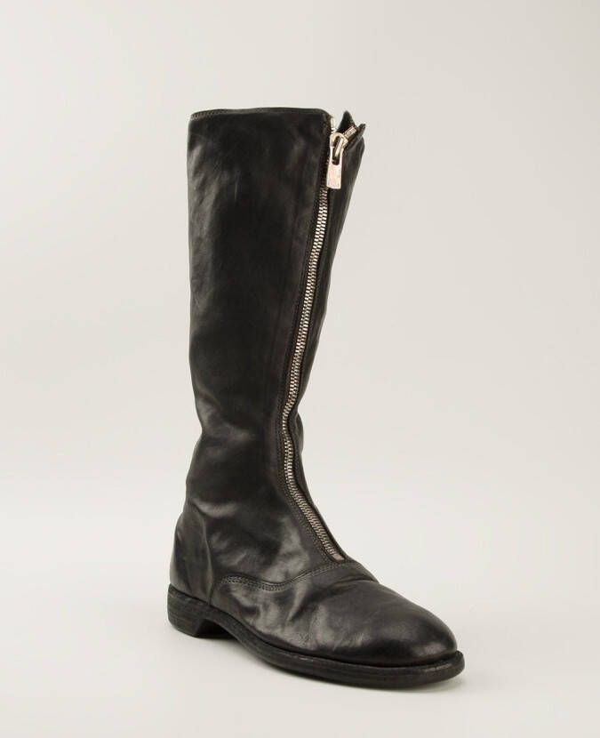 Guidi front zip boots Zwart