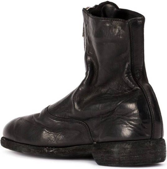 Guidi soft zip front ankle boots Zwart