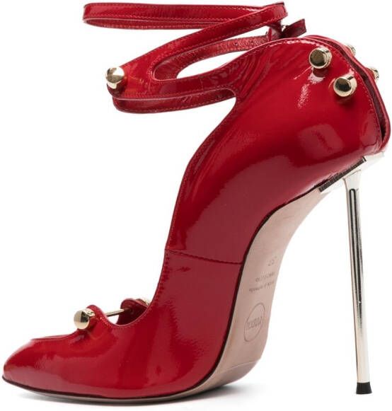 HARDOT 120mm glanzende pumps met speld Rood